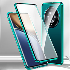 Coque Rebord Bumper Luxe Aluminum Metal Miroir 360 Degres Housse Etui Aimant pour Xiaomi Mi 12 Ultra 5G Vert