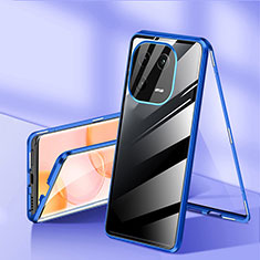 Coque Rebord Bumper Luxe Aluminum Metal Miroir 360 Degres Housse Etui Aimant pour Xiaomi Mi 13 5G Bleu