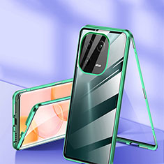 Coque Rebord Bumper Luxe Aluminum Metal Miroir 360 Degres Housse Etui Aimant pour Xiaomi Mi 13 5G Vert