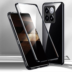 Coque Rebord Bumper Luxe Aluminum Metal Miroir 360 Degres Housse Etui Aimant pour Xiaomi Mi 14 5G Noir
