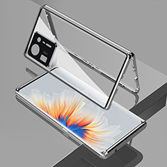 Coque Rebord Bumper Luxe Aluminum Metal Miroir 360 Degres Housse Etui Aimant pour Xiaomi Mi Mix 4 5G Argent
