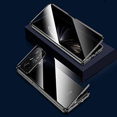 Coque Rebord Bumper Luxe Aluminum Metal Miroir 360 Degres Housse Etui Aimant pour Xiaomi Mix Fold 2 5G Noir