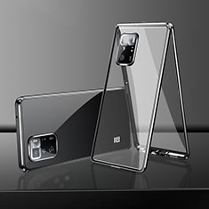Coque Rebord Bumper Luxe Aluminum Metal Miroir 360 Degres Housse Etui Aimant pour Xiaomi POCO M3 Pro 5G Noir