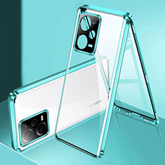 Coque Rebord Bumper Luxe Aluminum Metal Miroir 360 Degres Housse Etui Aimant pour Xiaomi Poco X5 5G Vert