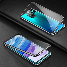 Coque Rebord Bumper Luxe Aluminum Metal Miroir 360 Degres Housse Etui Aimant pour Xiaomi Redmi 10X 5G Noir