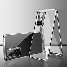 Coque Rebord Bumper Luxe Aluminum Metal Miroir 360 Degres Housse Etui Aimant pour Xiaomi Redmi A1 Argent