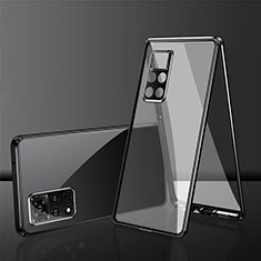 Coque Rebord Bumper Luxe Aluminum Metal Miroir 360 Degres Housse Etui Aimant pour Xiaomi Redmi Note 11 4G (2022) Noir