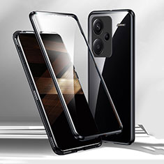 Coque Rebord Bumper Luxe Aluminum Metal Miroir 360 Degres Housse Etui Aimant pour Xiaomi Redmi Note 13 Pro+ Plus 5G Noir