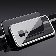 Coque Rebord Bumper Luxe Aluminum Metal Miroir 360 Degres Housse Etui Aimant T01 pour Huawei Mate 20 Argent