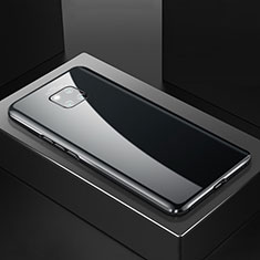 Coque Rebord Bumper Luxe Aluminum Metal Miroir 360 Degres Housse Etui Aimant T01 pour Huawei Mate 20 Pro Noir