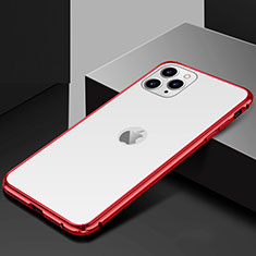 Coque Rebord Bumper Luxe Aluminum Metal Miroir 360 Degres Housse Etui Aimant T02 pour Apple iPhone 11 Pro Rouge
