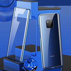 Coque Rebord Bumper Luxe Aluminum Metal Miroir 360 Degres Housse Etui Aimant T02 pour Huawei Mate 20 Pro Bleu