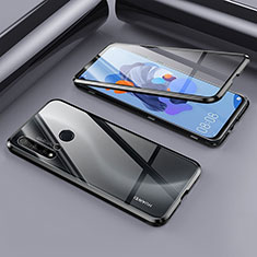 Coque Rebord Bumper Luxe Aluminum Metal Miroir 360 Degres Housse Etui Aimant T02 pour Huawei P20 Lite (2019) Noir