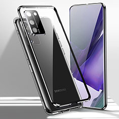 Coque Rebord Bumper Luxe Aluminum Metal Miroir 360 Degres Housse Etui Aimant T02 pour Samsung Galaxy Note 20 5G Noir