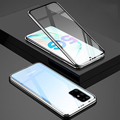 Coque Rebord Bumper Luxe Aluminum Metal Miroir 360 Degres Housse Etui Aimant T02 pour Samsung Galaxy S20 Plus 5G Argent