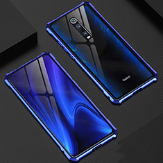 Coque Rebord Bumper Luxe Aluminum Metal Miroir 360 Degres Housse Etui Aimant T02 pour Xiaomi Mi 9T Pro Bleu