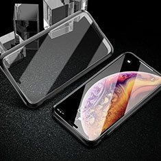 Coque Rebord Bumper Luxe Aluminum Metal Miroir 360 Degres Housse Etui Aimant T02 pour Xiaomi Mi A3 Noir