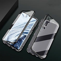 Coque Rebord Bumper Luxe Aluminum Metal Miroir 360 Degres Housse Etui Aimant T02 pour Xiaomi Mi Note 10 Noir
