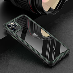 Coque Rebord Bumper Luxe Aluminum Metal Miroir 360 Degres Housse Etui Aimant T03 pour Apple iPhone 11 Pro Max Vert