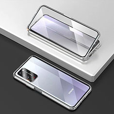 Coque Rebord Bumper Luxe Aluminum Metal Miroir 360 Degres Housse Etui Aimant T03 pour Huawei Honor X10 5G Argent