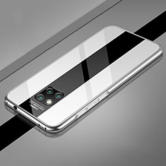 Coque Rebord Bumper Luxe Aluminum Metal Miroir 360 Degres Housse Etui Aimant T03 pour Huawei Mate 20 Pro Argent