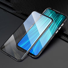 Coque Rebord Bumper Luxe Aluminum Metal Miroir 360 Degres Housse Etui Aimant T03 pour Xiaomi Redmi Note 8 Pro Noir