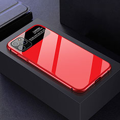 Coque Rebord Bumper Luxe Aluminum Metal Miroir 360 Degres Housse Etui Aimant T04 pour Apple iPhone 11 Pro Max Rouge