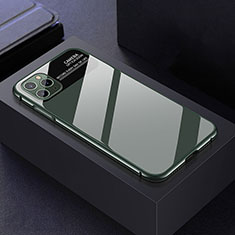 Coque Rebord Bumper Luxe Aluminum Metal Miroir 360 Degres Housse Etui Aimant T04 pour Apple iPhone 11 Pro Max Vert