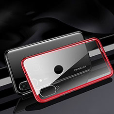 Coque Rebord Bumper Luxe Aluminum Metal Miroir 360 Degres Housse Etui Aimant T04 pour Huawei Nova 4e Rouge
