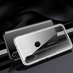 Coque Rebord Bumper Luxe Aluminum Metal Miroir 360 Degres Housse Etui Aimant T04 pour Huawei P30 Lite Blanc