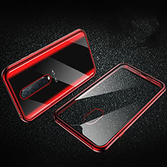 Coque Rebord Bumper Luxe Aluminum Metal Miroir 360 Degres Housse Etui Aimant T04 pour Oppo RX17 Pro Rouge