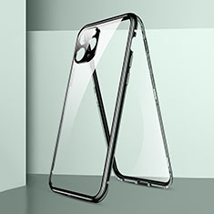 Coque Rebord Bumper Luxe Aluminum Metal Miroir 360 Degres Housse Etui Aimant T05 pour Apple iPhone 11 Pro Vert