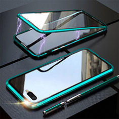 Coque Rebord Bumper Luxe Aluminum Metal Miroir 360 Degres Housse Etui Aimant T05 pour Oppo R15X Vert