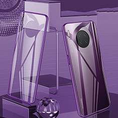 Coque Rebord Bumper Luxe Aluminum Metal Miroir 360 Degres Housse Etui Aimant T06 pour Huawei Mate 30 5G Violet