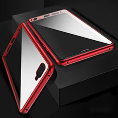 Coque Rebord Bumper Luxe Aluminum Metal Miroir 360 Degres Housse Etui Aimant T06 pour Oppo R15X Rouge