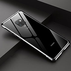 Coque Rebord Bumper Luxe Aluminum Metal Miroir 360 Degres Housse Etui Aimant T07 pour Huawei Mate 20 Noir