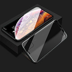 Coque Rebord Bumper Luxe Aluminum Metal Miroir 360 Degres Housse Etui Aimant T08 pour Apple iPhone 11 Noir