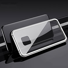 Coque Rebord Bumper Luxe Aluminum Metal Miroir 360 Degres Housse Etui Aimant T08 pour Huawei Mate 20 Pro Argent