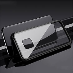 Coque Rebord Bumper Luxe Aluminum Metal Miroir 360 Degres Housse Etui Aimant T08 pour Huawei Mate 20 Pro Noir