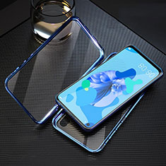 Coque Rebord Bumper Luxe Aluminum Metal Miroir 360 Degres Housse Etui Aimant T08 pour Huawei P20 Lite (2019) Bleu