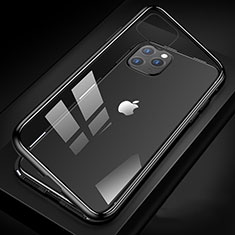 Coque Rebord Bumper Luxe Aluminum Metal Miroir 360 Degres Housse Etui Aimant T09 pour Apple iPhone 11 Pro Noir