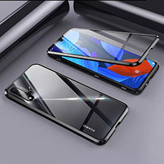 Coque Rebord Bumper Luxe Aluminum Metal Miroir 360 Degres Housse Etui Aimant T09 pour Huawei Nova 5 Noir