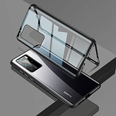 Coque Rebord Bumper Luxe Aluminum Metal Miroir 360 Degres Housse Etui Aimant T09 pour Huawei P40 Pro Noir