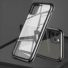 Coque Rebord Bumper Luxe Aluminum Metal Miroir 360 Degres Housse Etui Aimant T10 pour Apple iPhone 11 Pro Max Noir