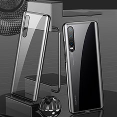 Coque Rebord Bumper Luxe Aluminum Metal Miroir 360 Degres Housse Etui Aimant T10 pour Huawei P30 Noir