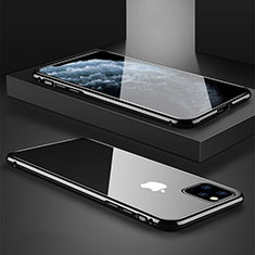 Coque Rebord Bumper Luxe Aluminum Metal Miroir 360 Degres Housse Etui Aimant T11 pour Apple iPhone 11 Pro Max Noir