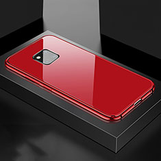 Coque Rebord Bumper Luxe Aluminum Metal Miroir 360 Degres Housse Etui Aimant T15 pour Huawei Mate 20 Pro Rouge