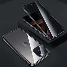 Coque Rebord Bumper Luxe Aluminum Metal Miroir 360 Degres Housse Etui Aimant Z05 pour Apple iPhone 14 Pro Max Noir