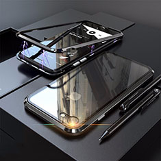 Coque Rebord Bumper Luxe Aluminum Metal Miroir 360 Degres Housse Etui M01 pour Apple iPhone SE3 (2022) Noir