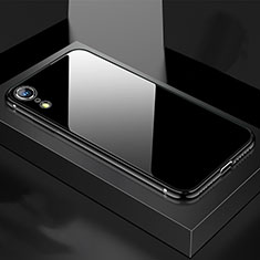 Coque Rebord Bumper Luxe Aluminum Metal Miroir 360 Degres Housse Etui M01 pour Apple iPhone XR Noir
